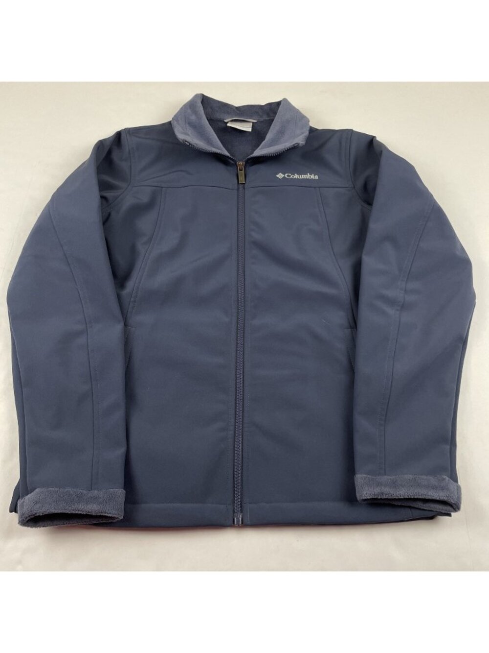 Columbia Softshell Jacket Fleece Lined Women’s XS Blue Full Zip Outdoor Hiking